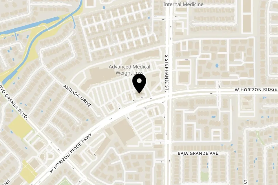 Map showing the location of Metro Pizza Green Valley on 1420 W Horizon Ridge Pkwy in Henderson